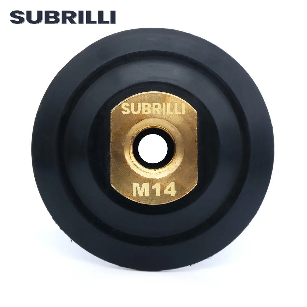 Sujetador de respaldo de goma para amoladora angular, almohadilla de pulido de diamante M14 5/8-11, rosca 75/80mm, 3"