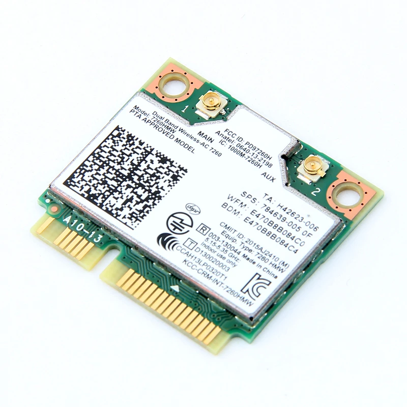 인텔 7260 7260HMW 7260AC 미니 PCI-E WiFi 카드용 듀얼 밴드 2.4G/5Ghz 802.11ac Wi-Fi Bluetooth 4.0 Wlan 어댑터 Win 7/8/10