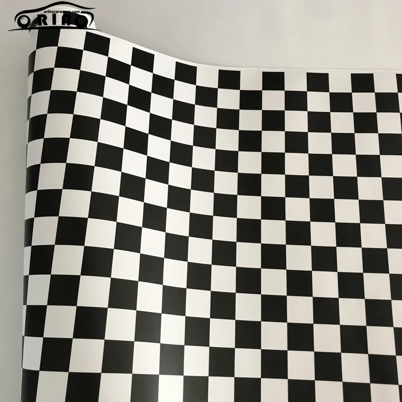 50cmx300cm Black White Grid Camouflage Vinyl Film Racing Motor Sport Checkered Flag Sticker Decal Car Motorcycle Scooter Wrap