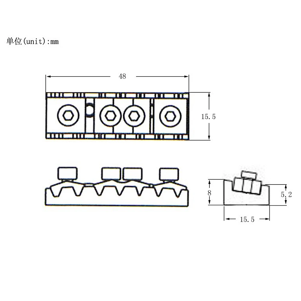 1Pcs 7 String Electric Guitar Locking Nut For Floyd Rose Tremolo Bridge-Length 48mm-CR/BK/GD