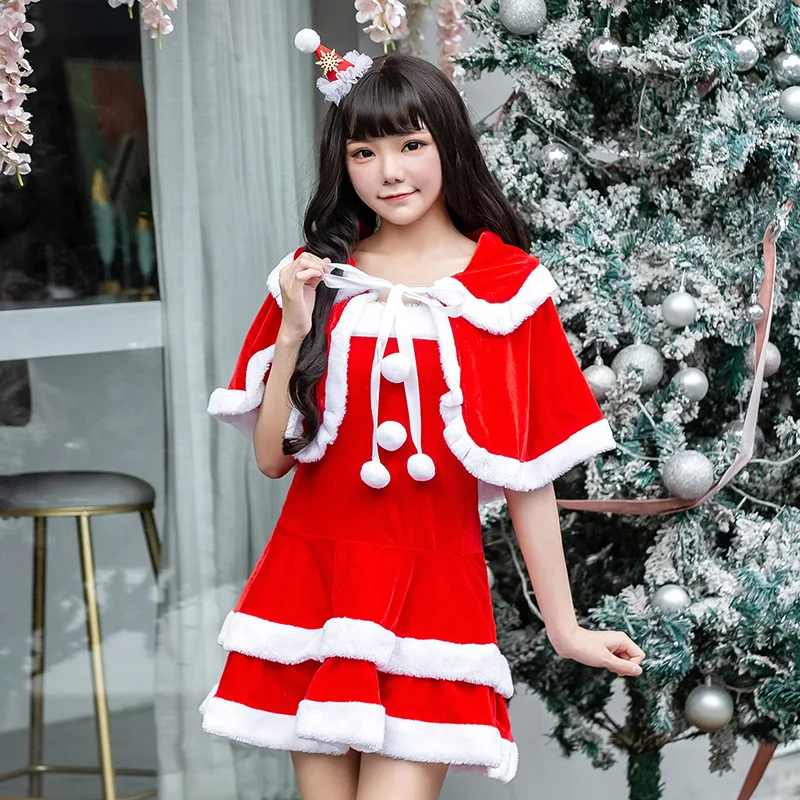 Phụ Nữ Halloween Gợi Cảm Dễ Thương Áo Giáng Sinh Quần Áo Lớn Khăn Choàng Hot Khoan Áo Dây Cosplay Giáng Sinh Trang Phục Sân Khấu Năm Mới 2023