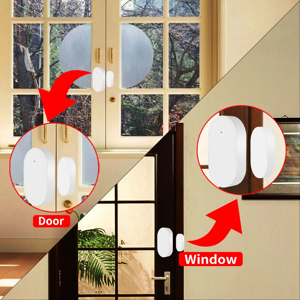 Wireless Door Sensor 433MHz Mini Door Window Open Closed Detector Two-Way Detection For Our Home Burglar Security Alarm System