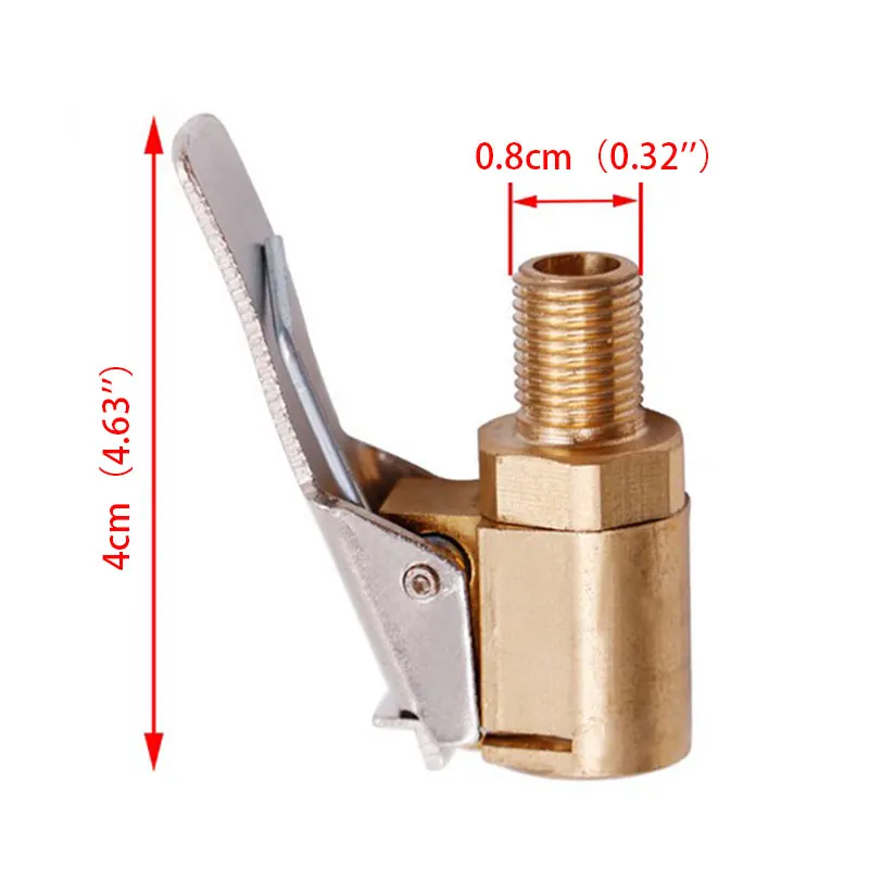 1PC Auto Auto Messing 8mm Reifen Rad Reifen Air Chuck Inflator Pumpe Ventil Clip Clamp Stecker Adapter Auto zubehör Für Kompressor