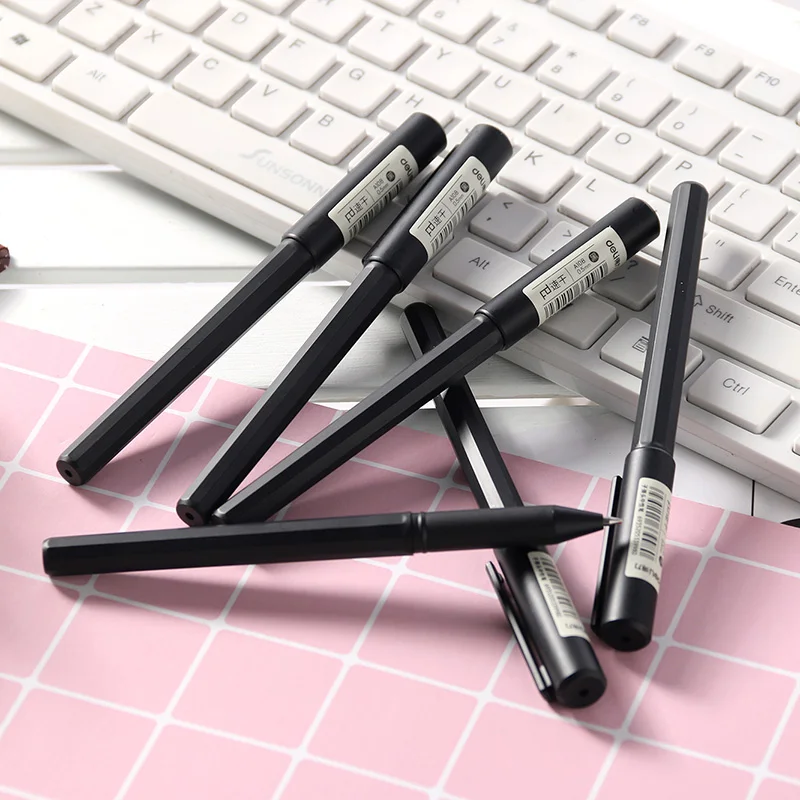 

6/12PCS Quick-drying Pen 0.5 Black Gel Pen Examination Writing Carbon Pen Large Capacity Waterproof