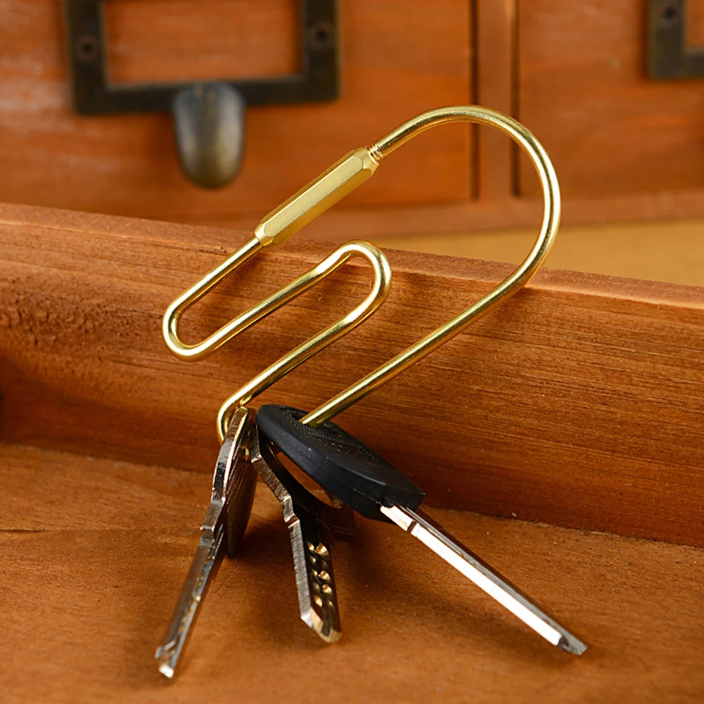 Keychain Unisex Vintage Brass Loop Keychain Car Golden Key Organizer Holder Keyring Decoration Key Rings Women Men DIY Key Chain