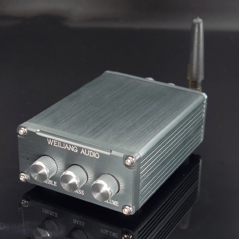 15W*2 Digital Power Amplifier DC7-15V DIY DP4 Bluetooth 4.2 Power Amplifier Board with High and Bass Adjustment Preamp