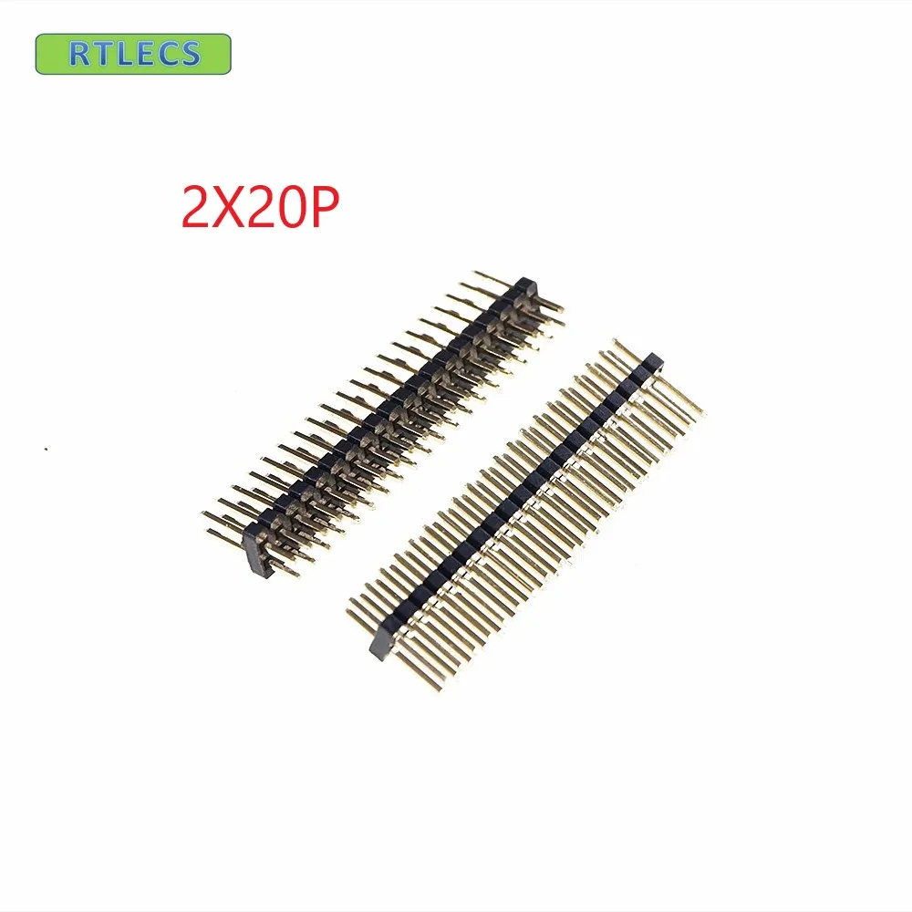 1000pcs 2x20 P 40 pin 1.27mm Pitch Pin Header Male Dual Row Male Straight Gold flash Rohs Reach double rows pitch 1.27