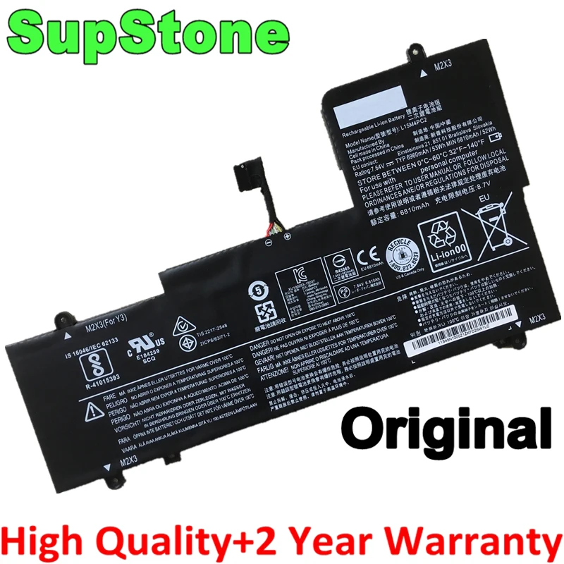 SupStone Genuine L15M4PC2 L15L4PC2 Laptop Battery For Lenovo YOGA 710-14ISK,710-14IKB,710-15ISK,710-15IKB,5B10K90778,5B10K90802