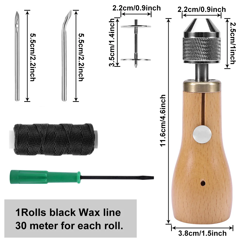 Kit di filo per gufo da cucito in pelle strumenti di cucito artigianali fai-da-te cucitrice rapida cucitura artigianale in pelle tela strumenti di riparazione calzolaio D30
