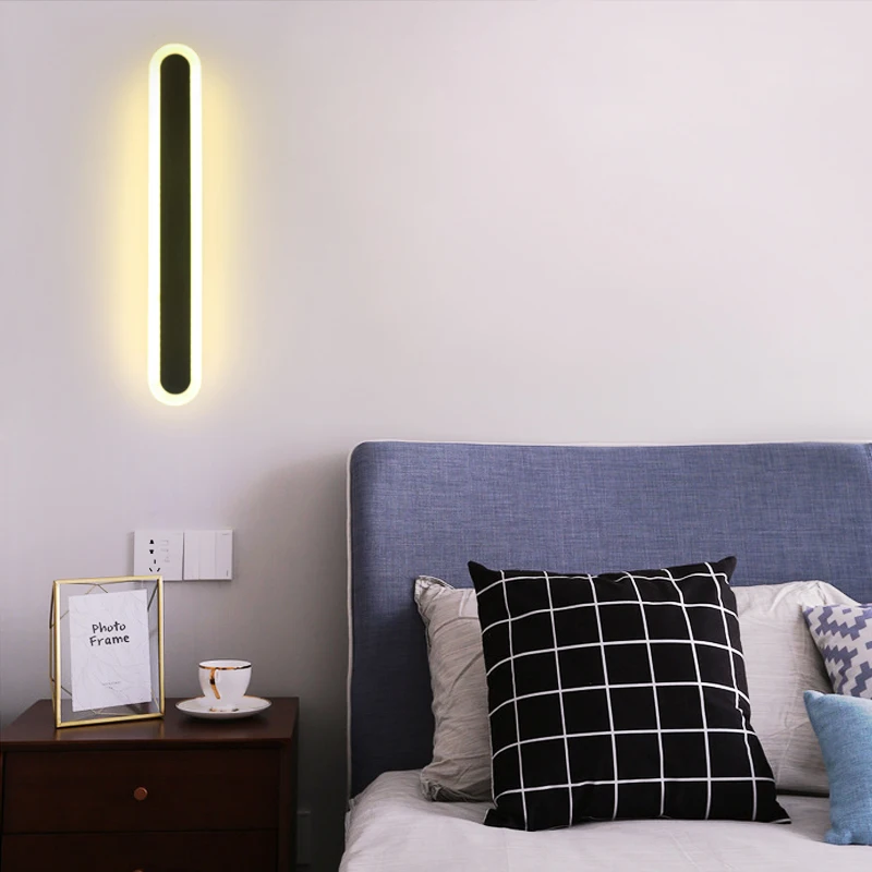 

Minimalist Creative 15/25/35/45/55W Led Acrylic Wall lamps Modern Long Bedding Room Living Room Indoor wall lightings AC85-265V