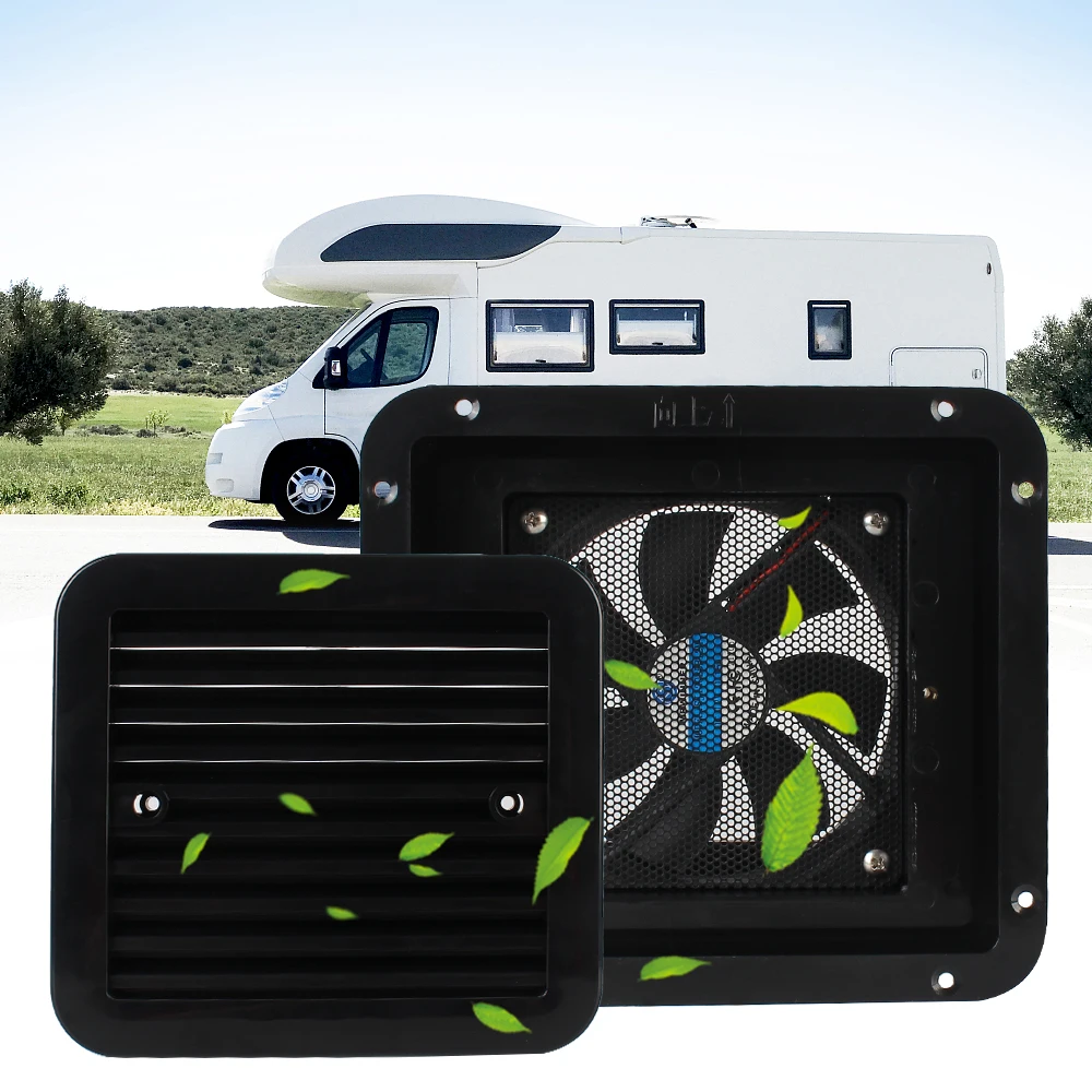 

12V Ventilation Exhaust Fans Car Styling Strong Wind Side Air Outlet For Rv Trailer Caravan Silent Fridge Vent With Fan