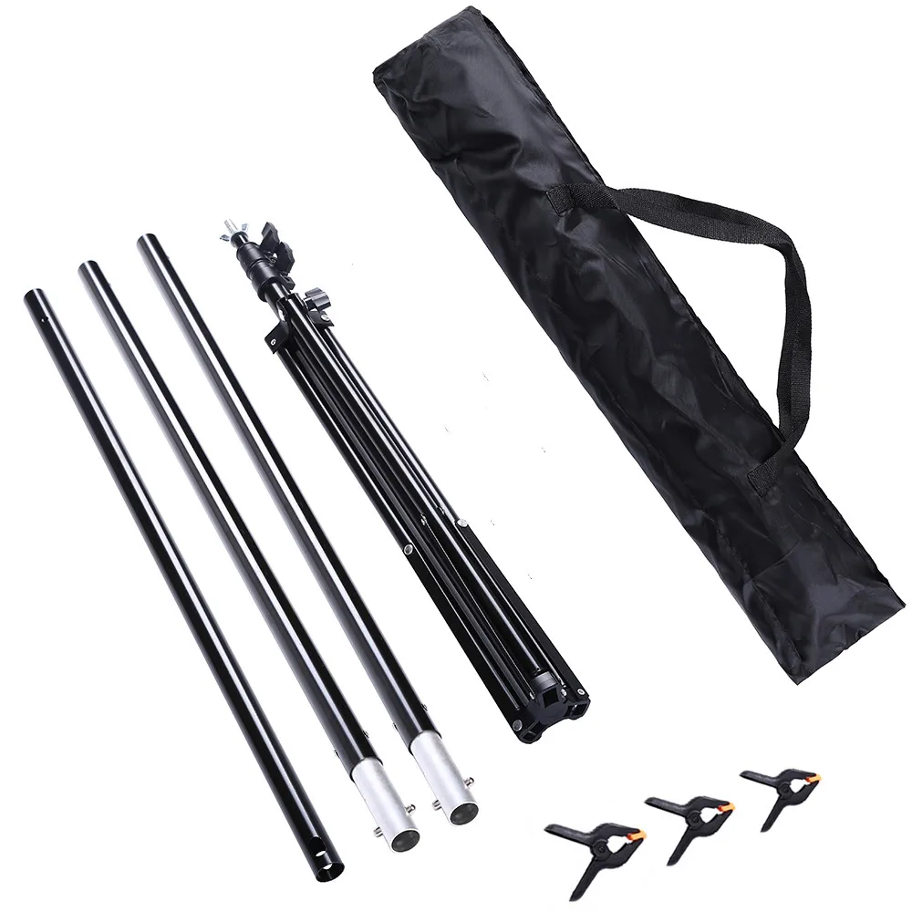 Kit di sistema di supporto per fondale con sfondo fotografico a forma di T per supporto di sfondo per Studio fotografico con borse per carrys