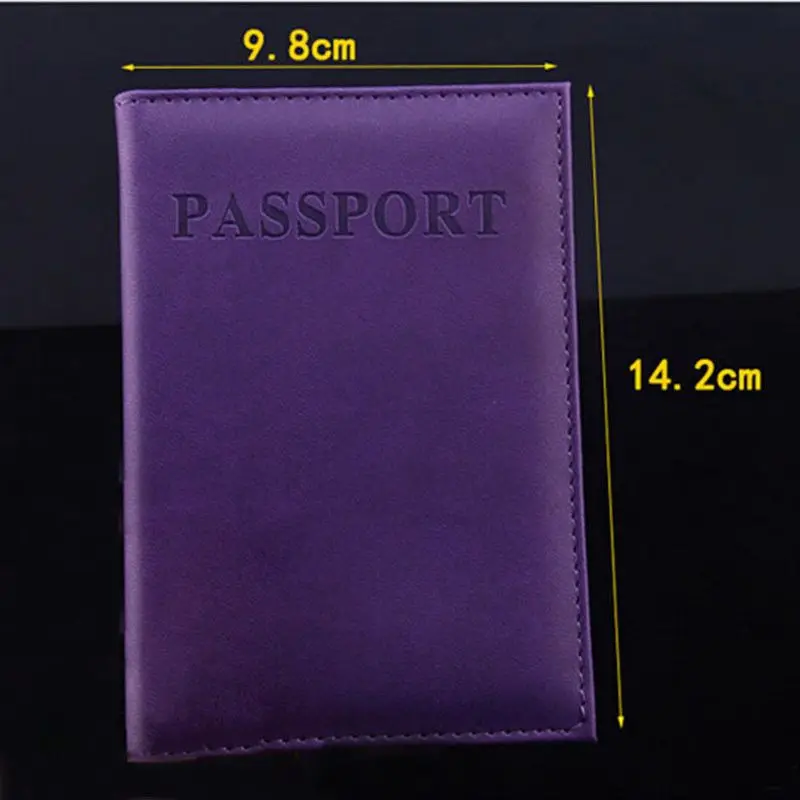 Fashion Women Men Passport Cover Pu Leather Solid color Travel ID Credit Card Passport Holder Packet Wallet Purse Bags Pouch