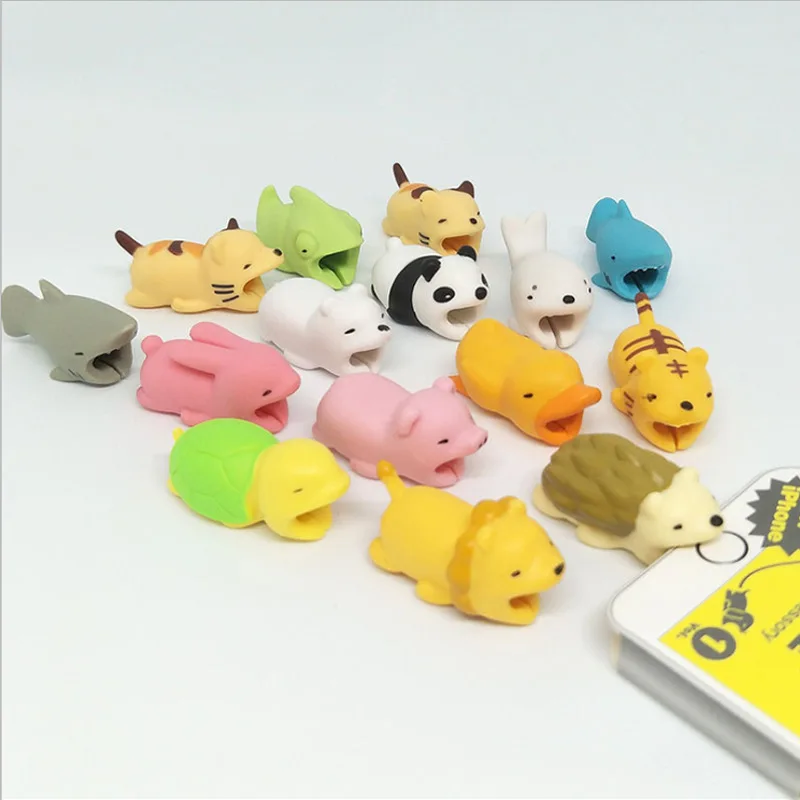 New Cartoon Animal Cable Protector Usb Line Earphone Cable Protector Charger Cartoon Bite Data Line Protectors Cable Organizer