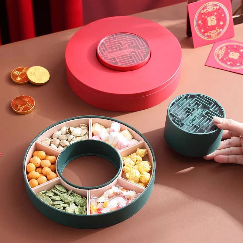 

Creative New Year's Household Candy Box, Dry Fruit Tray, Plastic Melon Seed Snack Box, Living Room Tea Table, Sugar Fruit Plate