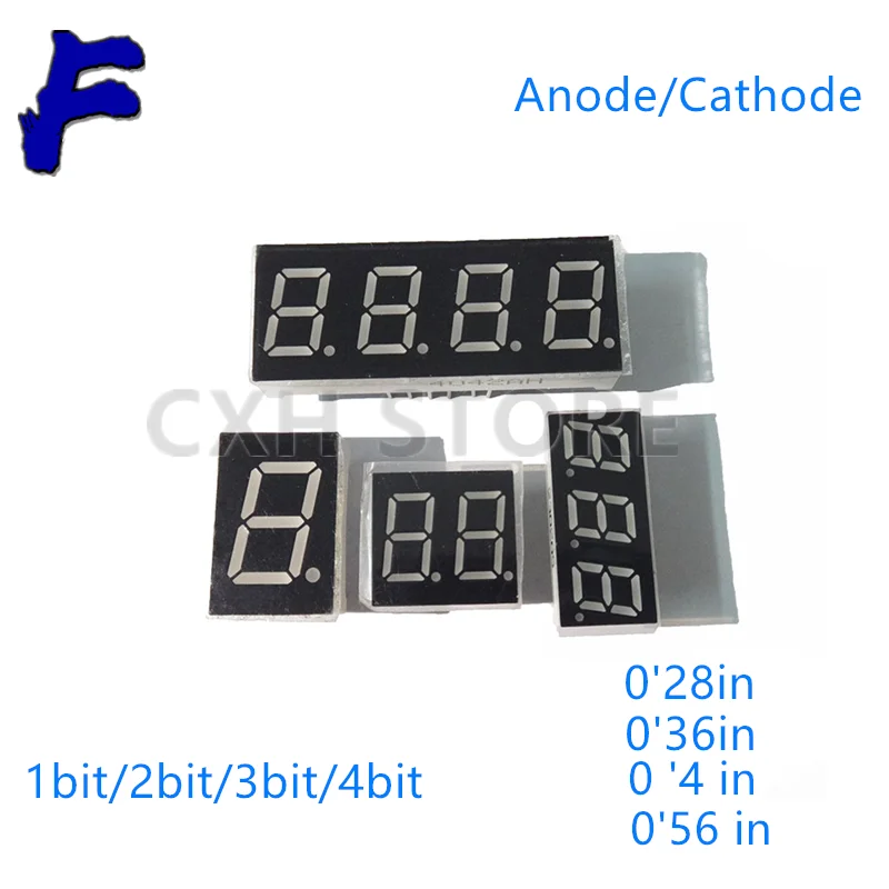 5Pcs 0.28 Inch Digital Tube LED Display 1Bit 2Bit 3Bit 4Bit Display Common Anode / Cathode 0.28\