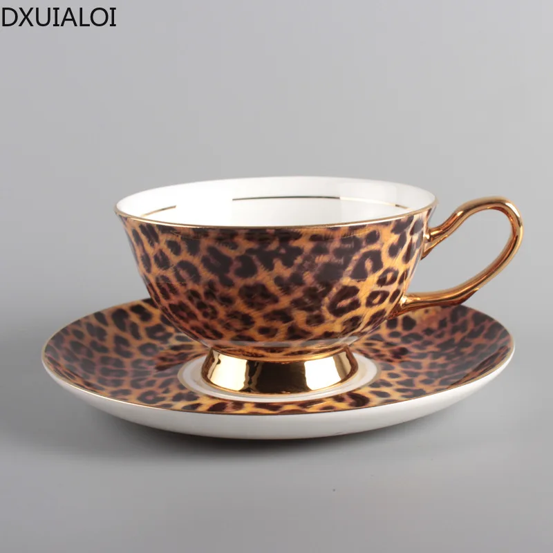 European style coffee cup and saucer English pastoral fashion afternoon tea high bone china ceramic cup tea cup 200ML DXUIALOI