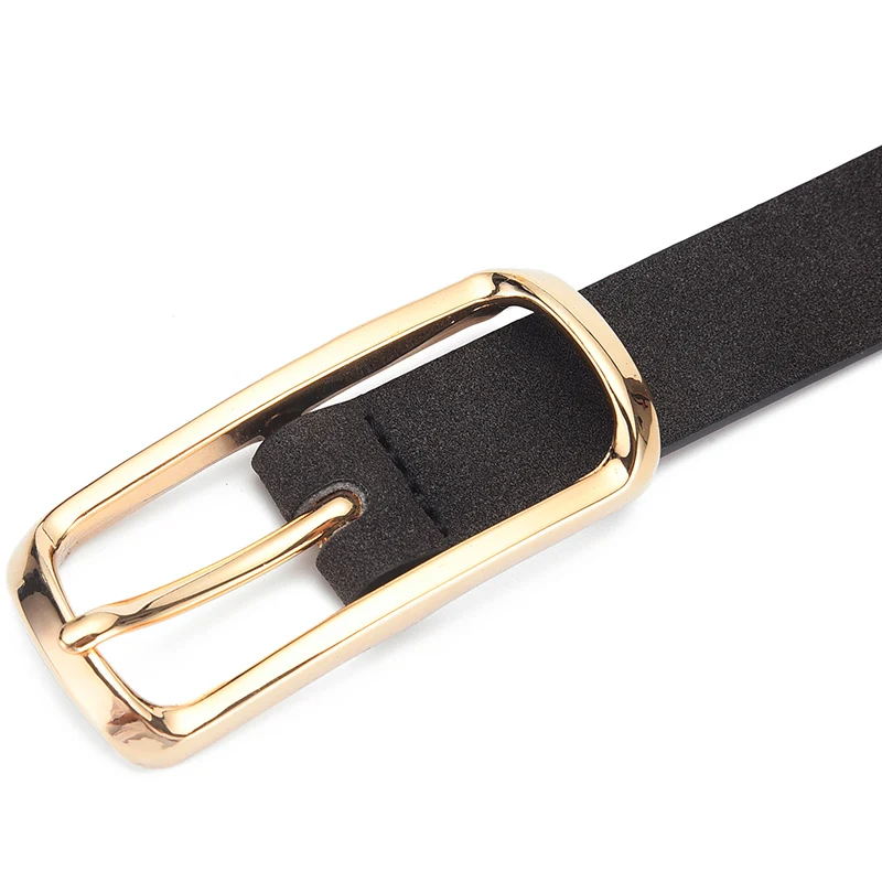 Belts For Women Luxury Designer Brand Female Dress Trousers Waist Black Belt Gold Metal Buckle Waistband