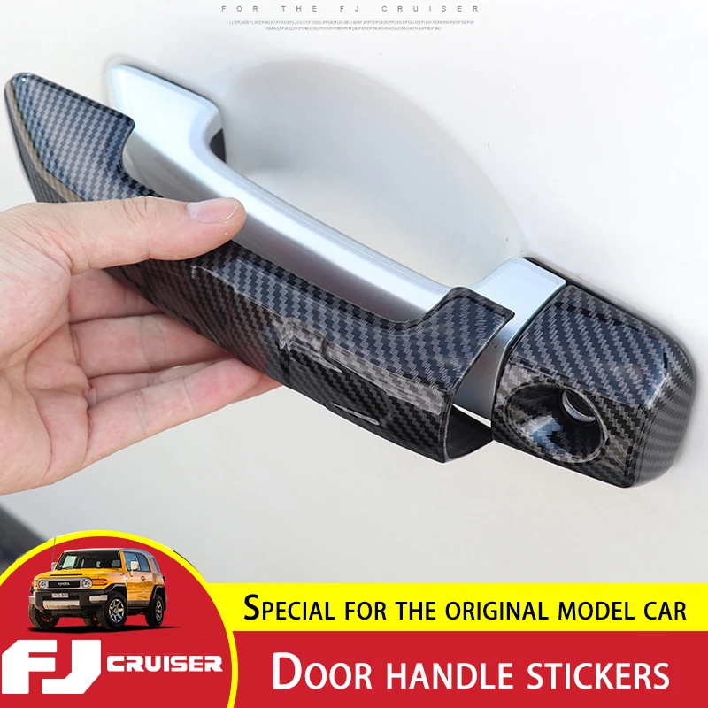 

For Toyota FJ Cruiser Door Handle Stickers FJ Outside Door Handle Stickers Cruiser Carbon Fiber Texture Door Handle Protector