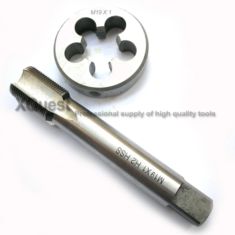 

2pcs HSS Right Hand Metric thread Tap and Die set M19 Fine screw tap Round dies plug taps dies M19X2 19X1.5 M19X1 M19X0.75