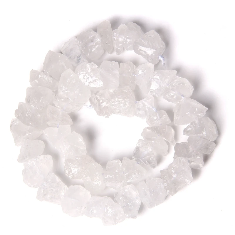 Natural Elegant Pure White Clear Transparent Quartz Beads 10-13mm Loose Freeform Minerals Crystal Gravel Bead For Jewelry Making