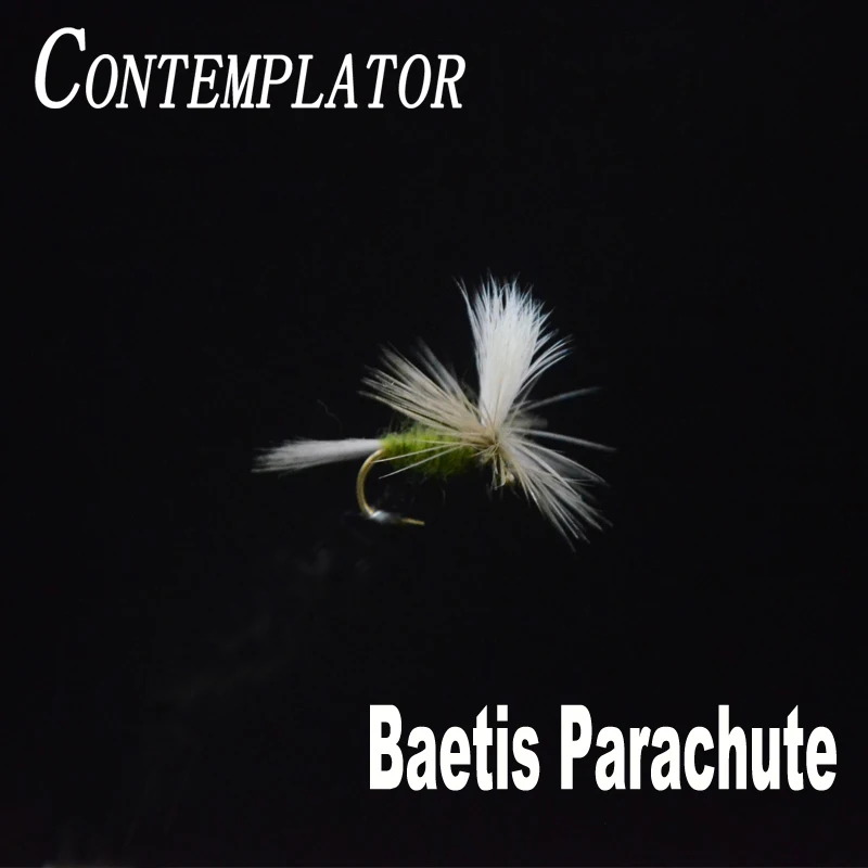 CONTEMPLATOR 6szt/pudełko 14 #   Baetis Parachute oliwkowe suche muchy przynęta symulująca baetises otwory na wodę powierzchniową przynęty muchowe