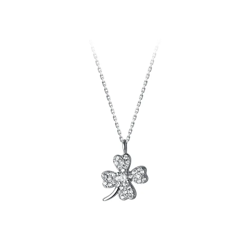 LoPaulina 2021 New S925 Silver Classic Lucky Flower Pendant Necklace For Women Girlfriend Graduation Wedding Gifts Joyas