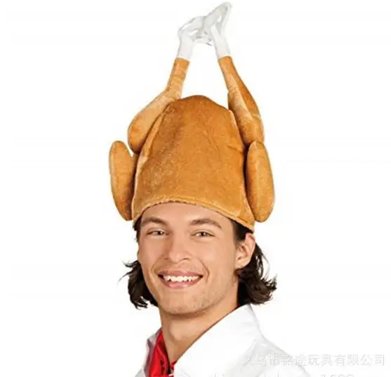 2022 ROASTED TURKEY HAT Thanksgiving Costume Roast Chicken Raw Poultry Bird Trot Chef