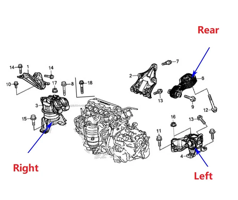 1pcs Engine Mountings Bracket for Chinese 9TH-CIVIC 2012-2015 Year Autocar motor cushion bushing AUTO car motor parts