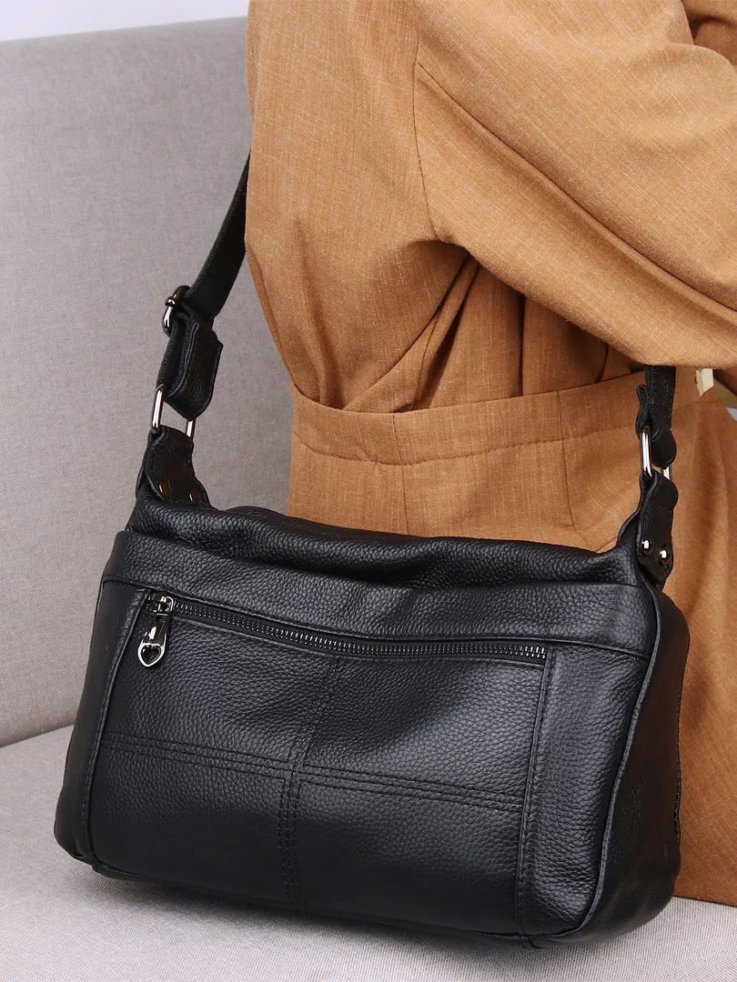 Genuine Leather Women Bag Ladies Shoulder Crossbody Bag Luxury Handbags Messenger Shoulder Bag Fashion Female Large Tote Purse