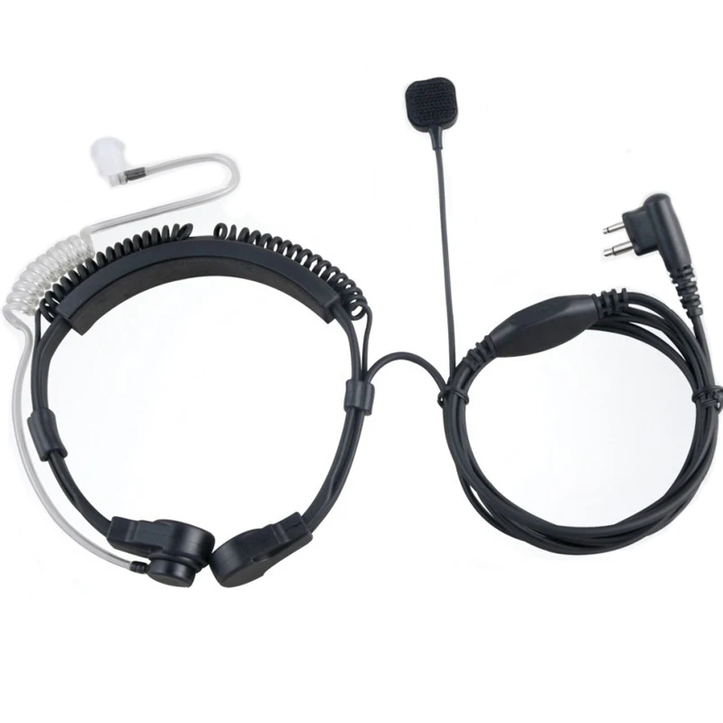 Throat Vibration Microphone Headset, Finger PTT Mic, Motorola Walkie Talkie, GP300 Radio, CT150, CT450, CP040, CP200