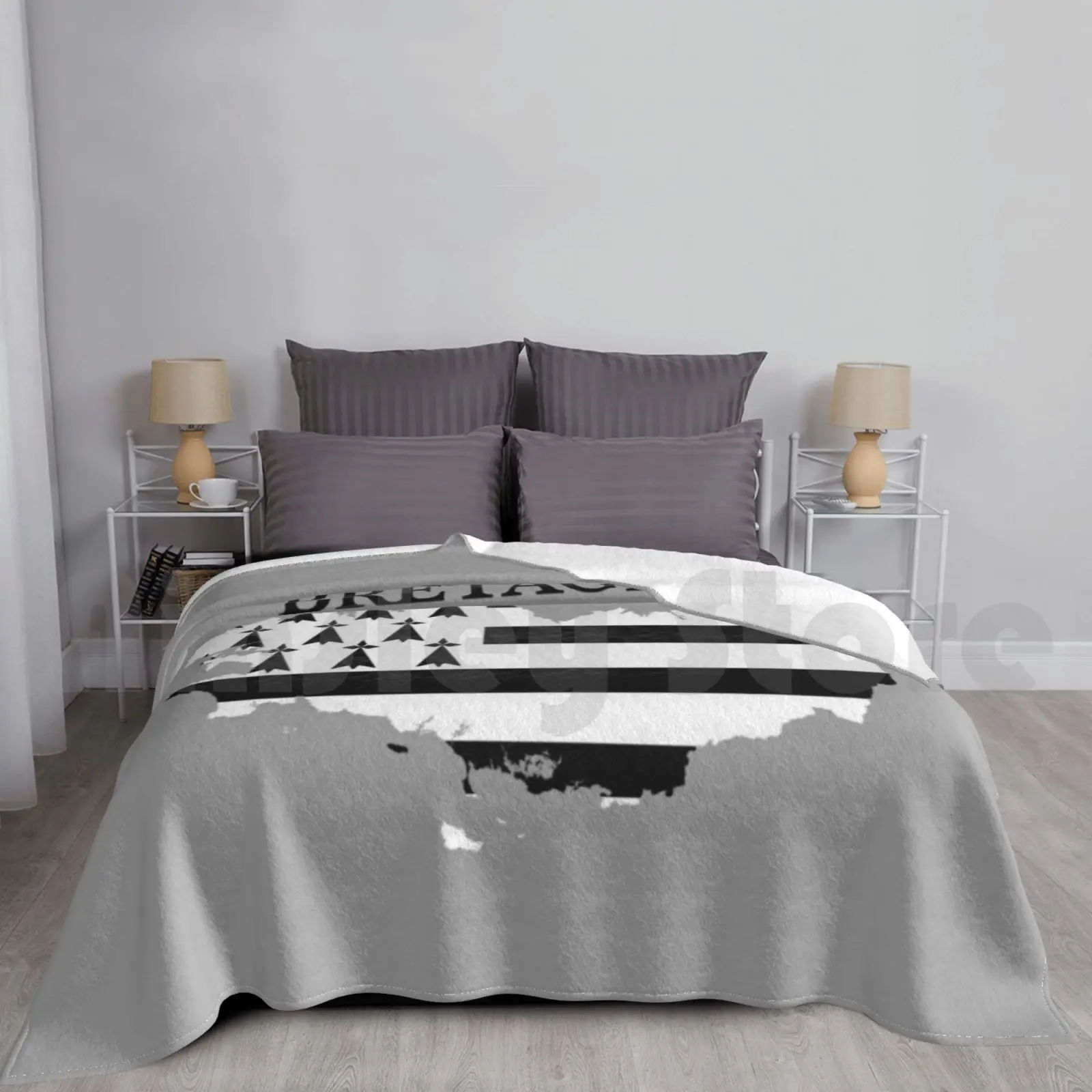 

Brittany ( Bretagne ) Map , France , French Region. Blanket Fashion Custom Brittany Bretagne France French