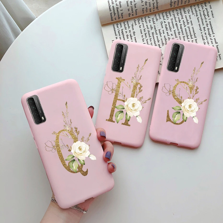 Fashion Flower Letters Shockproof Case For Huawei P Smart 2021 TPU Soft Cover For Huawei Y7A 2020 Y 7A Y7 A Phone Cases 6.67