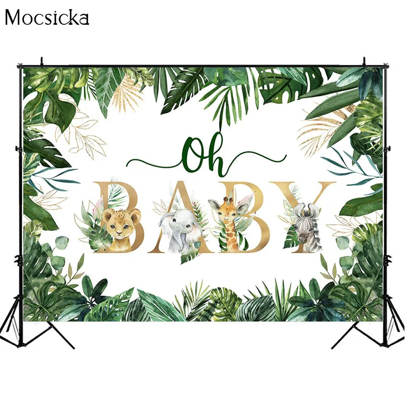 Животные джунгли сафари о ребенок фон новорожденный 1-й день рождения торт стол Декор реквизит детский душ фон фотостудия
