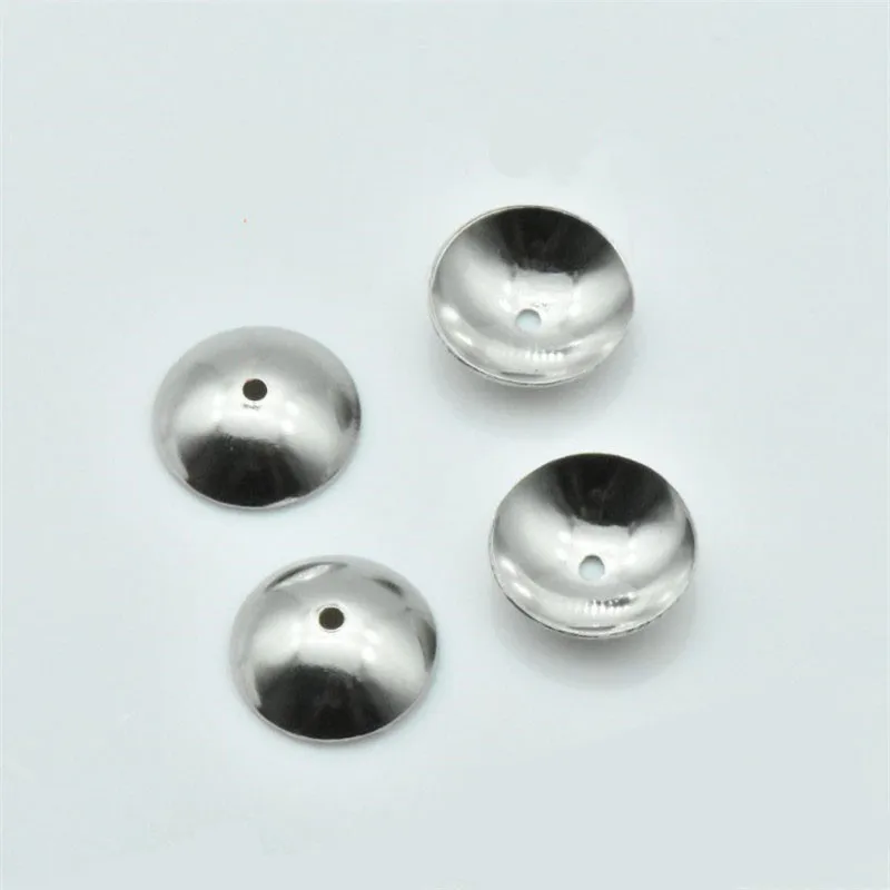 4 5 6 8 10mm Round Smooth Stainless Steel Beads Caps For Jewelry Making 50Pcs/Lot