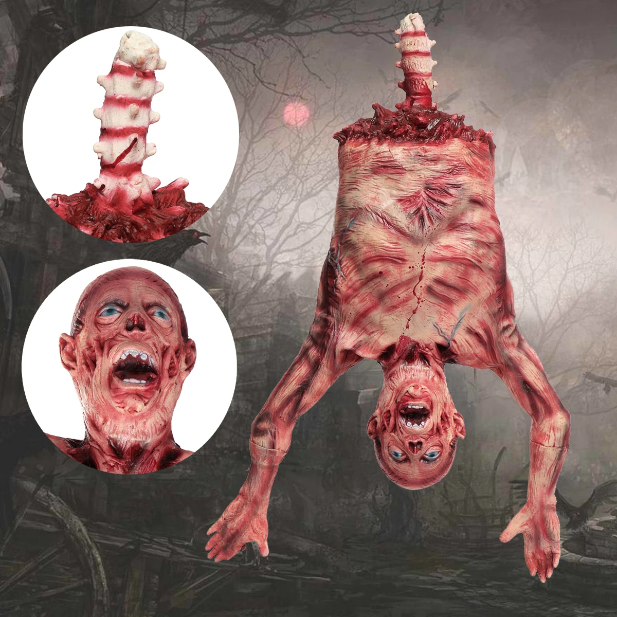 Horror Halloween Ghost Decoration Horror Bloody Body hanging Ghoul Haunted House Bar Toys Creepy Scary Ghost Prop Party Ornament