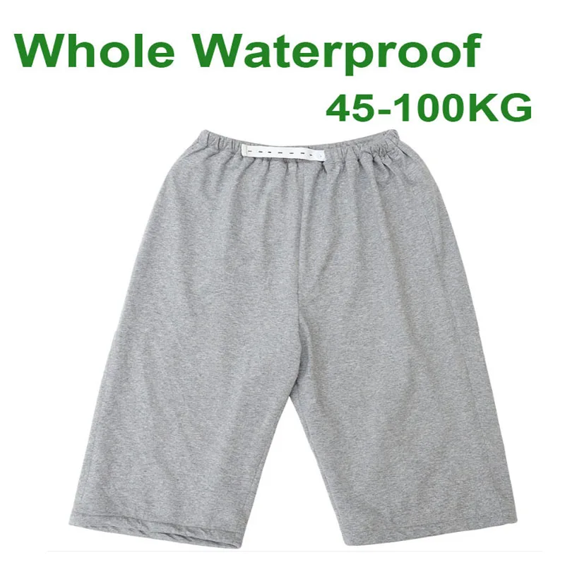 Waterproof Adult Washable Diaper Shorts Incontinence Shorts For The Elderly Soft Cotton Pants Breathable 45-100KG