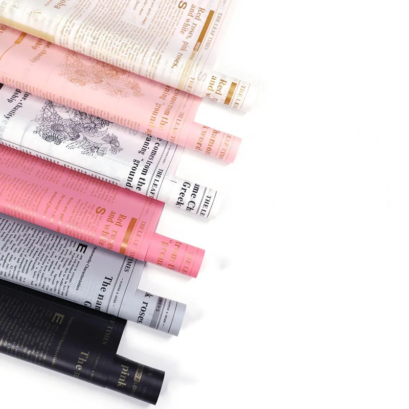 

20pcs/lot Waterproof English Print Flower Wrapping Paper Translucent Flower Bunch Wrapping Paper Material