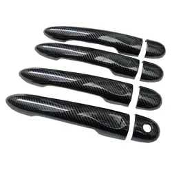 Chrome Door Handle Cover Trim for LADA XRAY X Ray X-ray 2015 2016 2018 Car Accessories Color Carbon Fiber