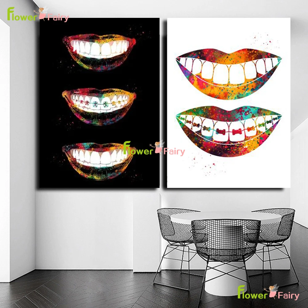 

Dental Tooth Art Prints Teeth Nordic Poster Wall Art Canvas Painting Cuadros Wall Pictures For Living Room Home Decor Unframed