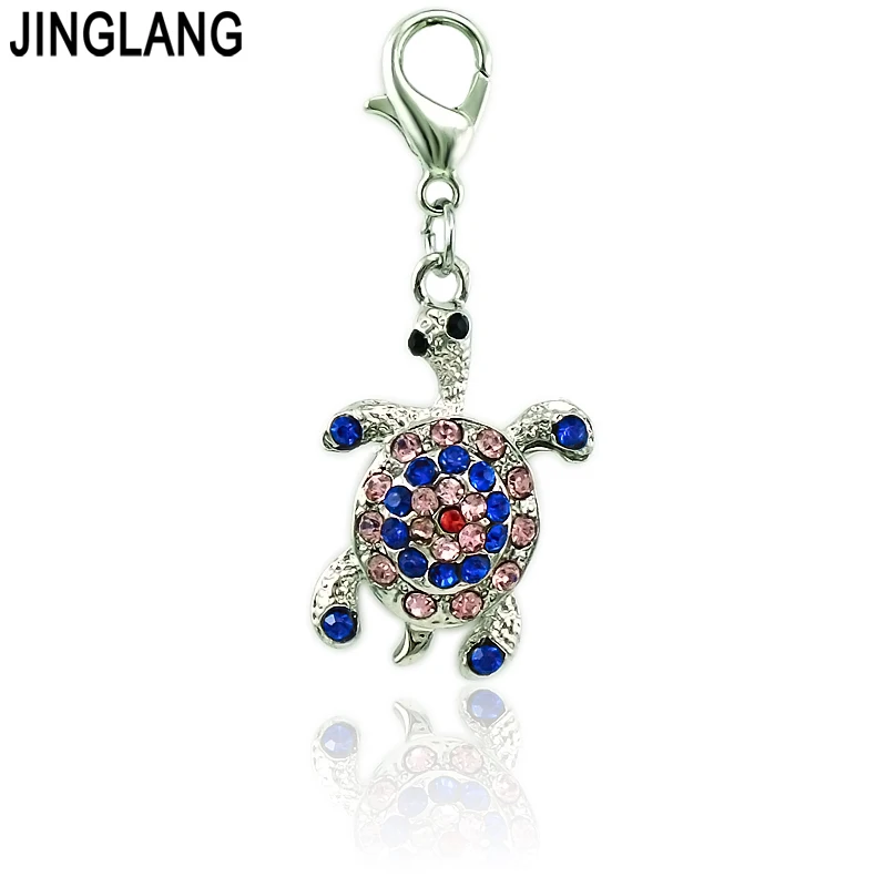 JINGLANG Fashion Animal Lobster Clasp Charms Dangle Enamel Crabs Charms For Jewelry Making DIY Accessories