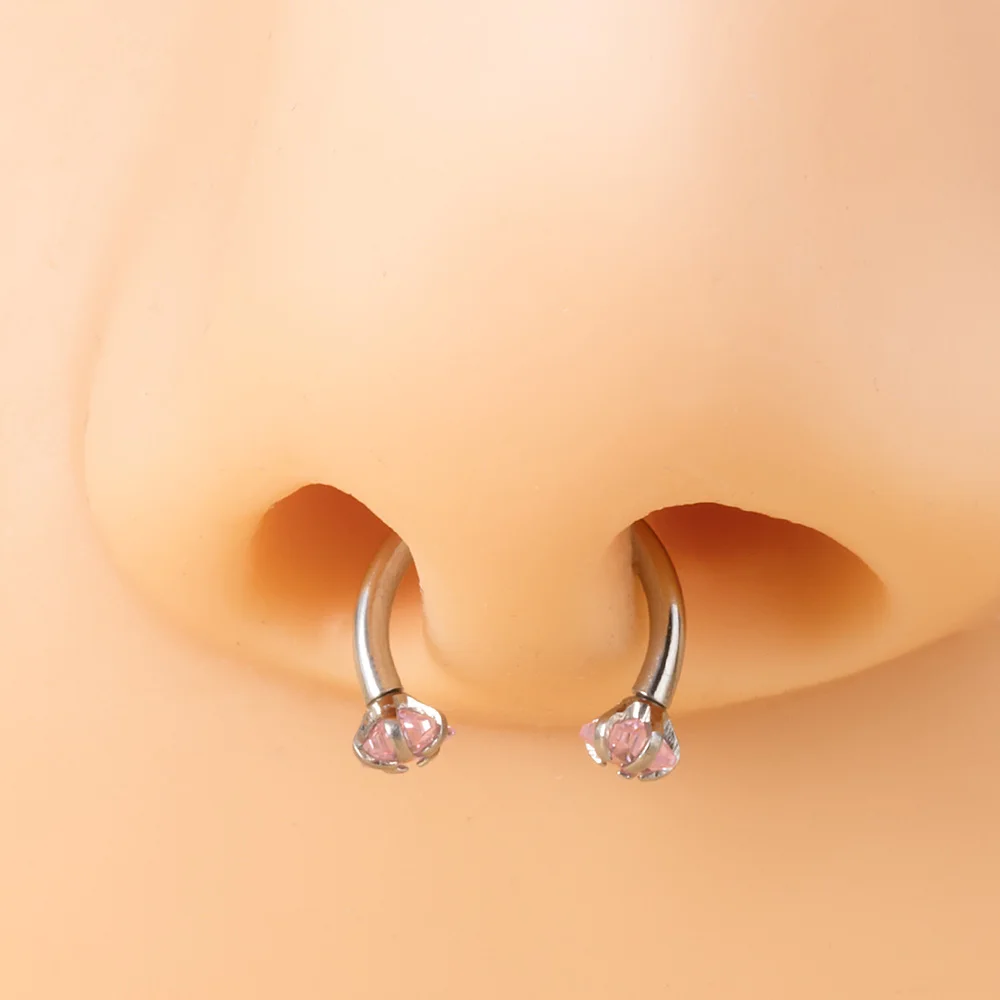 Piercing de circonita redonda con forma de estrella para mujer, Arete de hélice para cartílago, labio, ceja, retenedor de Labret, 8mm, 16G, 5