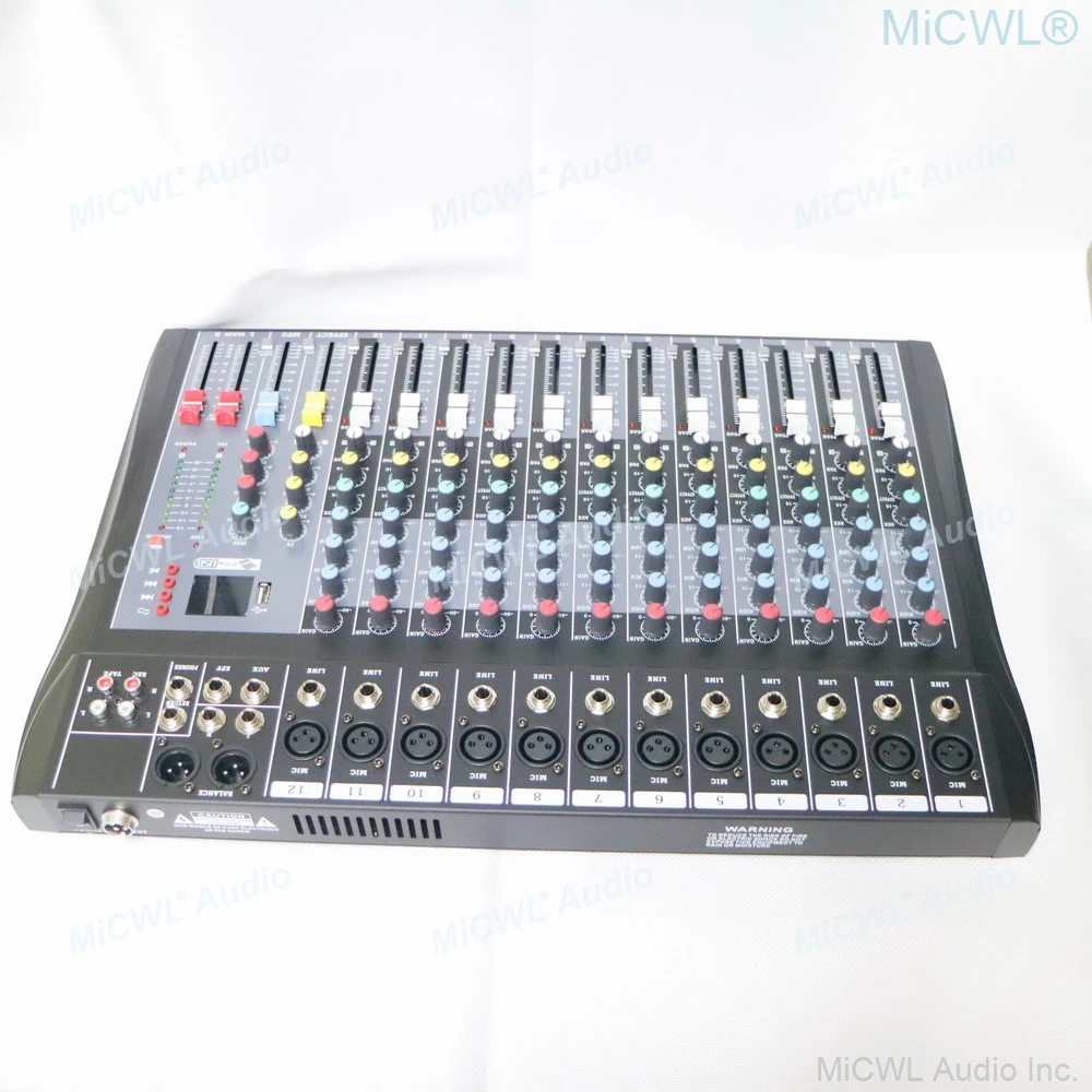 무선 유선 마이크 연결 오디오 DJ 믹서, 블루투스 12 채널 사운드 믹싱 콘솔, 호스트 세일