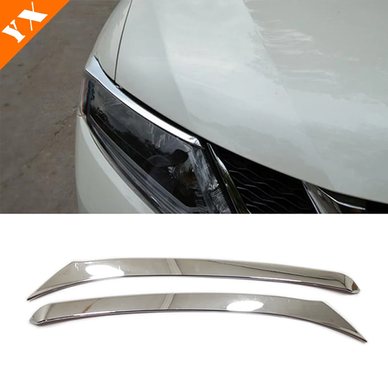 

ABS Chrome Headlight Eyebrow Cover Front Lamp Trim 2014 2015 2016 Car Accessories For Nissan X Trail T32 X-Trail Rogue 2pcs