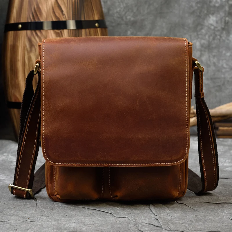 Imagem -03 - Bolsa de Ombro de Couro Genuíno para Homens Crossbody Bolsa Sling Masculino Messenger Bolsa Boys School Bolsa Alta Qualidade Novidades Arrivals