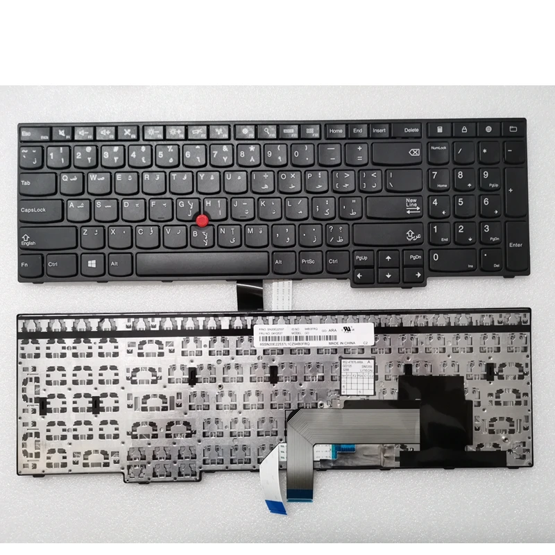 Teclado de laptop ar/fr/g/br/ru, compatível com lenovo thinkpad e550, e550c, e555, e560, e565