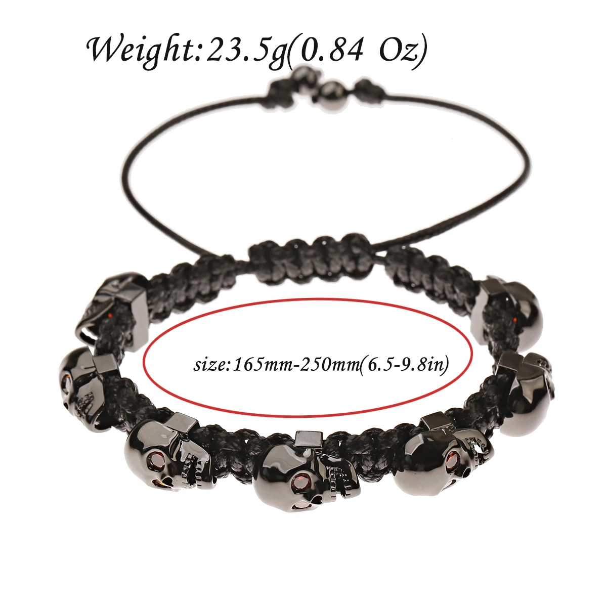 Fashion Punk Long Skull Weave Bracelets For Men Skull Charm Link Chain Brecelets Male Gothic Jewelry 2023 Male Jewelry