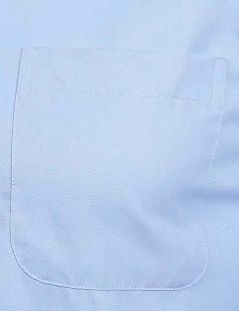 Céu azul magro ajuste camisas de vestido dos homens magro ajuste manga longa marca camisa masculina algodão de alta qualidade negócios formal camisa com bolso