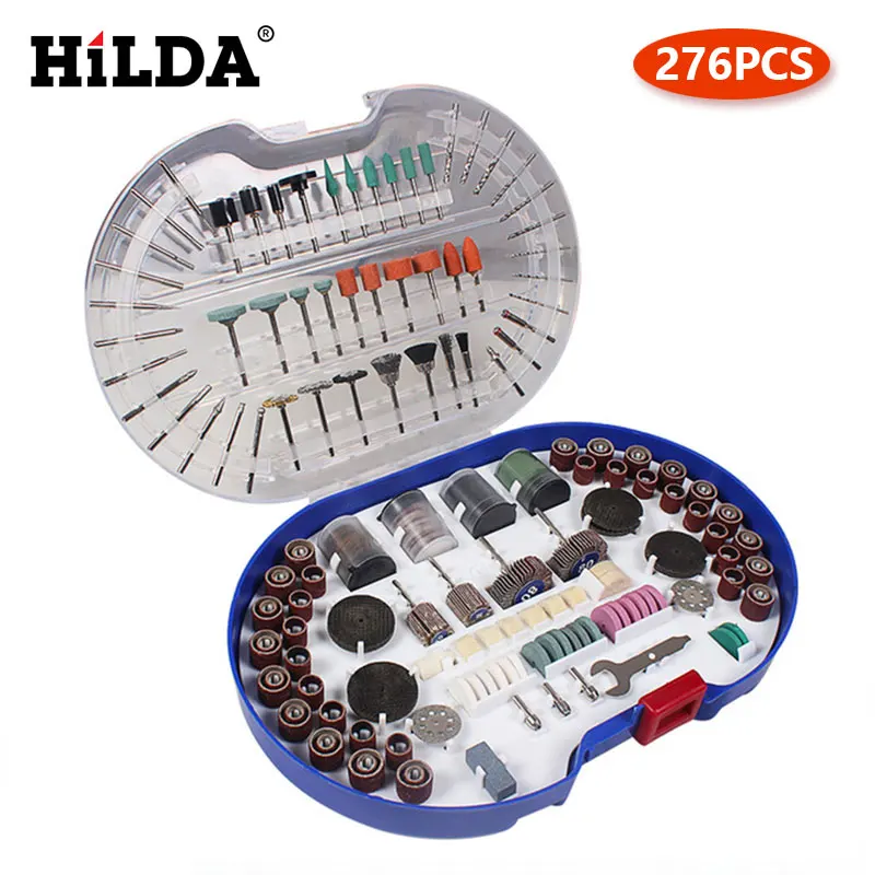 HILDA 276 pezzi Set di punte per utensili rotanti per Dremel accessori per utensili rotanti per levigatura lucidatura taglio kit di utensili abrasivi