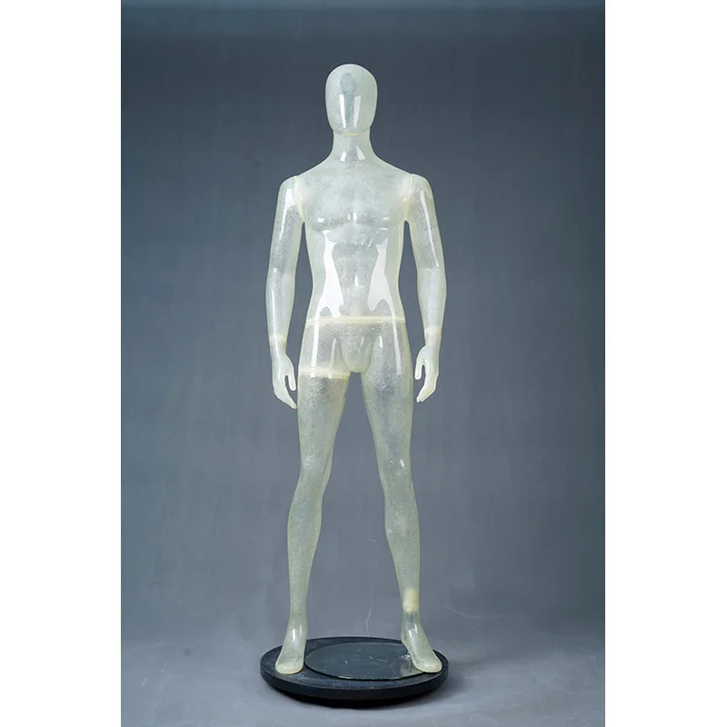 Fiberglass Transparent Male Full Body Mannequin For Window Clothing Underwear Display Lady Mannequin Stand